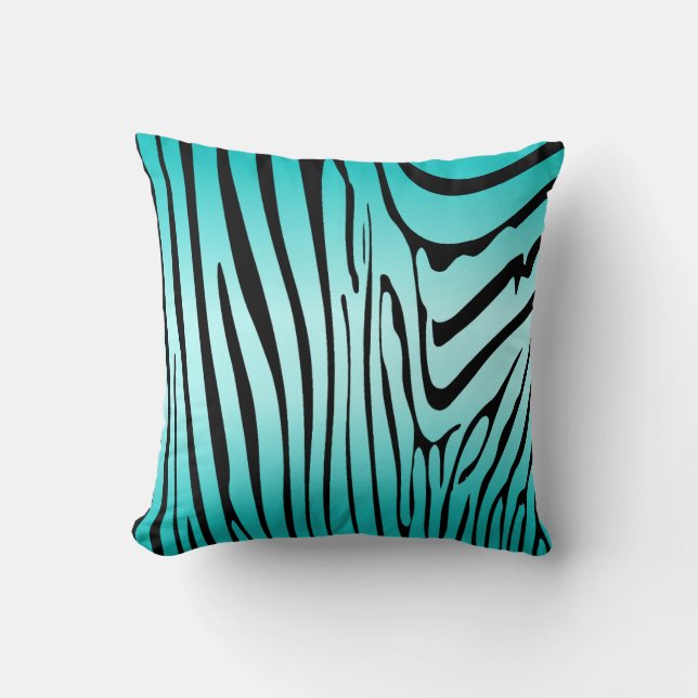 Coussin Zesty Zebra Cyan (Recto)