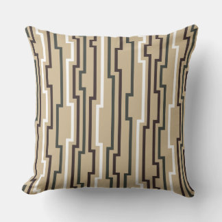 Coussin Zig Zag Beige Tan Throw Pillow
