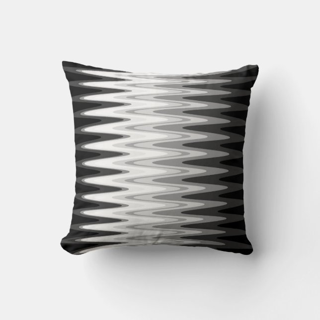 Coussin Zig Zag noir blanc gris Motif (Recto)