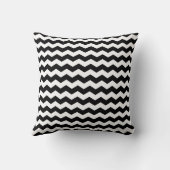Coussin Zig zag noir et blanc coton élégant (Verso)