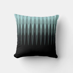 Coussin Zig Zag Turquoise noir Motif gris
