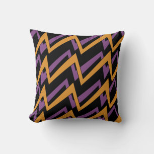 Coussin Zig Zags Halloween Orange Violet  