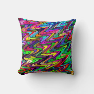 Coussin Zigzag Abstrait Art Jetez l'oreiller