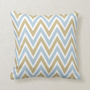 Coussin Zigzag bleu et Brown en pastel de Chevron