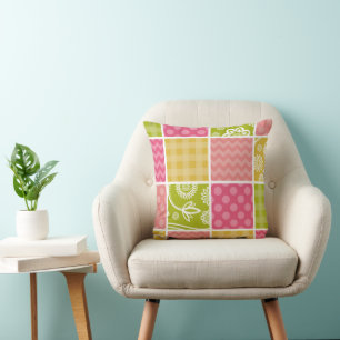 Coussin Zigzag, Chevron, Pois, En vichy, Patchwork