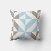 Coussin ZigZag géométrique bleu et argent (Verso)