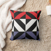Coussin ZigZag géométrique rouge blanc et bleu (Couverture)