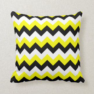 Coussin Zigzag jaune noir et blanc