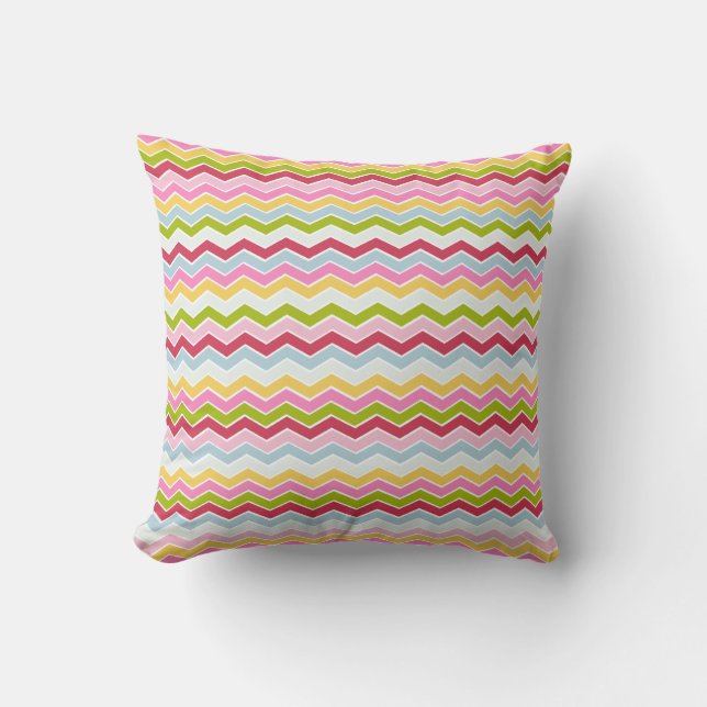 Coussin Zigzag multicolore de chevron (Recto)