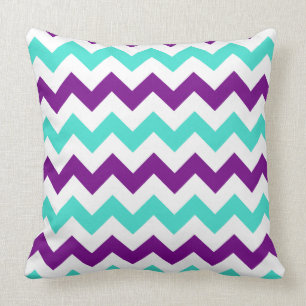 Coussin Zigzag turquoise et violette