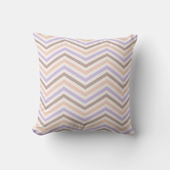 Coussin ZigZagZest Lavande rose pâle (Recto)