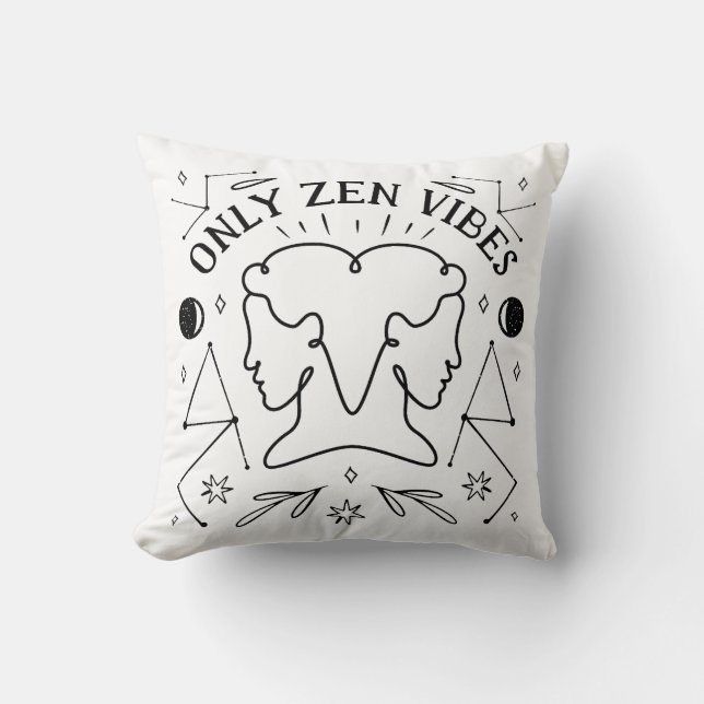 Coussin Zodiac minimaliste Gemini (Recto)