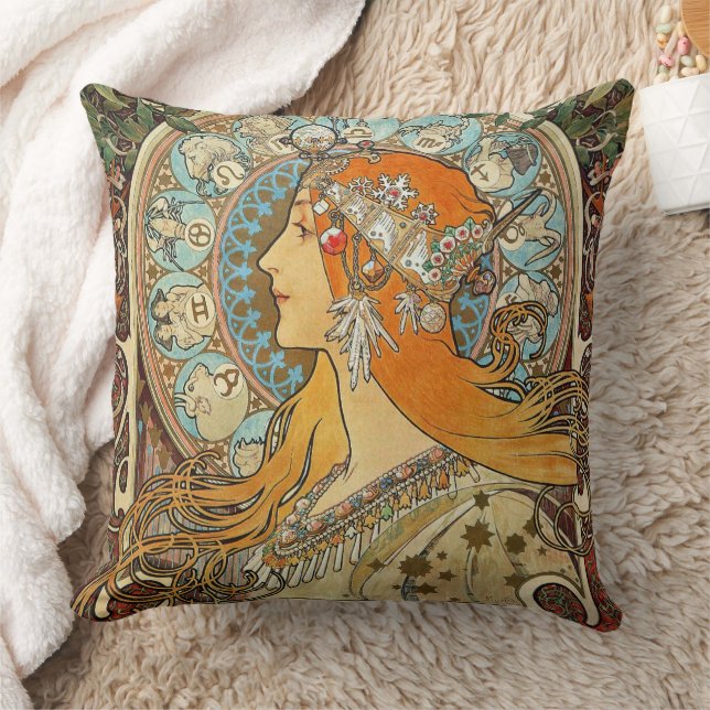 Coussin Zodiac par Alphonse Mucha (Couverture)