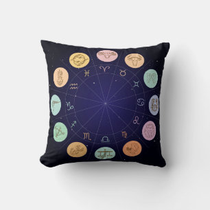 Coussin Zodiaque coloré