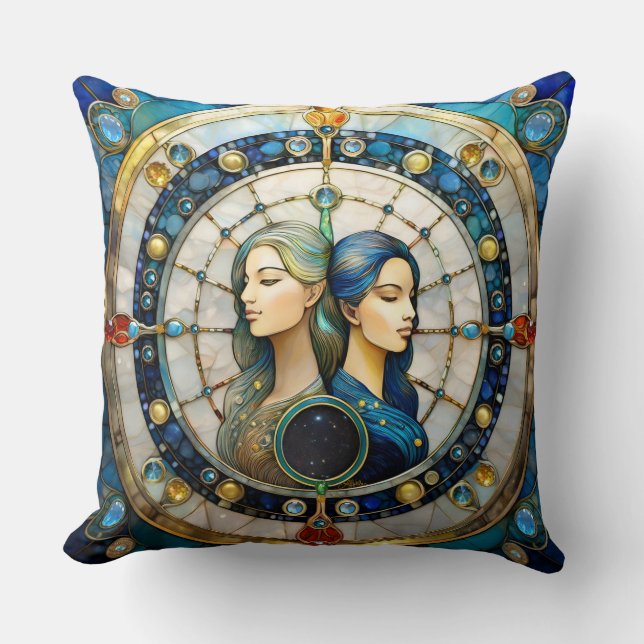 Coussin Zodiaque - Gémeaux Les Jumeaux (Recto)