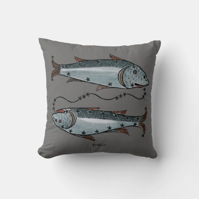 Coussin Zodiaque : Poissons en couleurs (Recto)