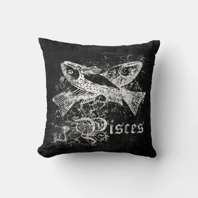 Coussin Zodiaque Poissons Vintage (Recto)