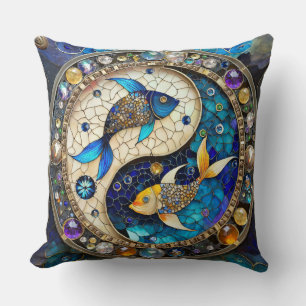 Coussin Zodiaque - Poissons Yin et Yang