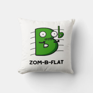 Coussin Zom-B-Flat Drôle Halloween Zombie Musique Pun