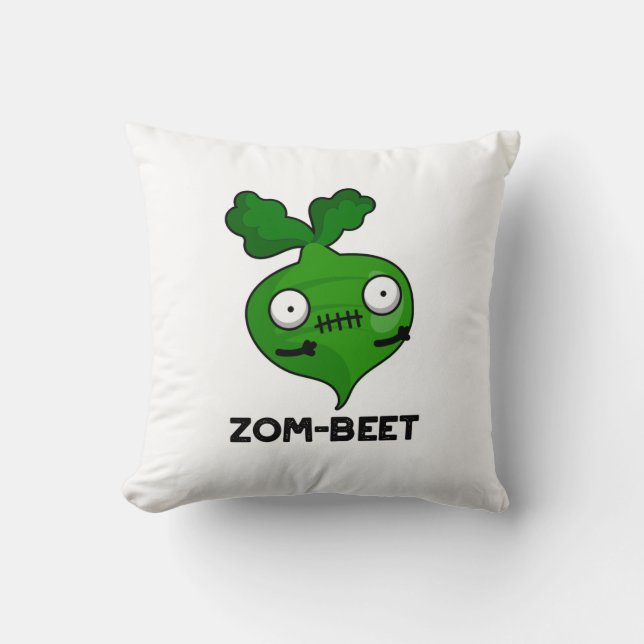 Coussin Zom-beet drôle Halloween Zombie Beet Pun (Recto)