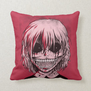 Coussin Zombie de la fille rouge et noire Cool Déplaisant