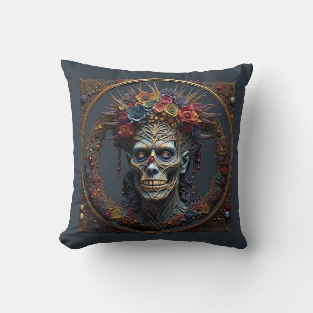 Coussin Zombie Mardi Gras King et Queen (Recto)