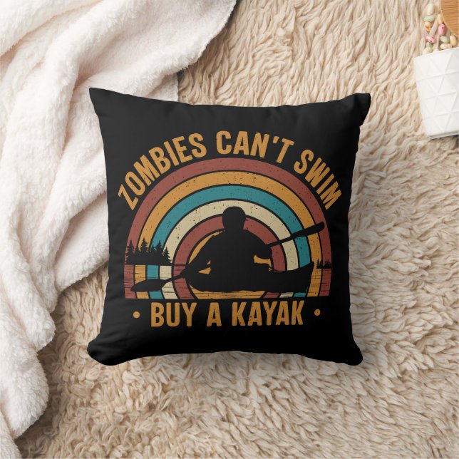 Coussin Zombies ne sait pas nager Acheter un Kayak (Couverture)
