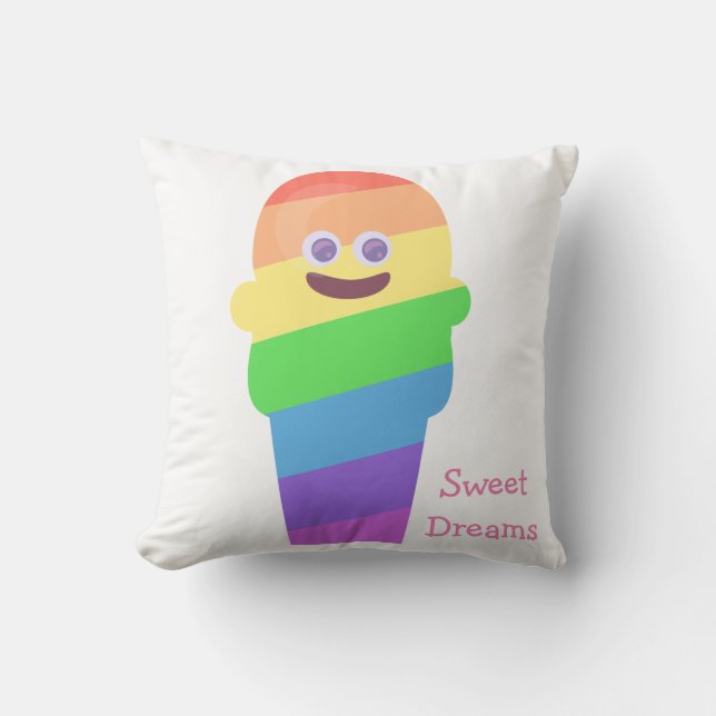 Coussin Zone de cône arc-en-ciel (Recto)