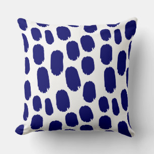 Coussin Zones peintes en gras - Marine profonde sur blanc