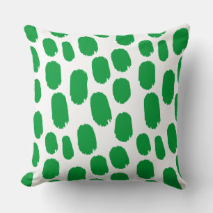 Coussin Zones peintes en gras - Vert laiton sur blanc