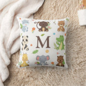 Coussin Zoo animal mignon Faune Enfants Initiale (Couverture)