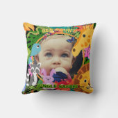 Coussin Zoo Wild Animal Jungle Safari Anniversaire de enfa (Verso)