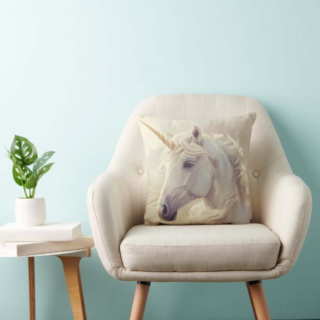Coussins à l'Unicorn blanc (Chaise)