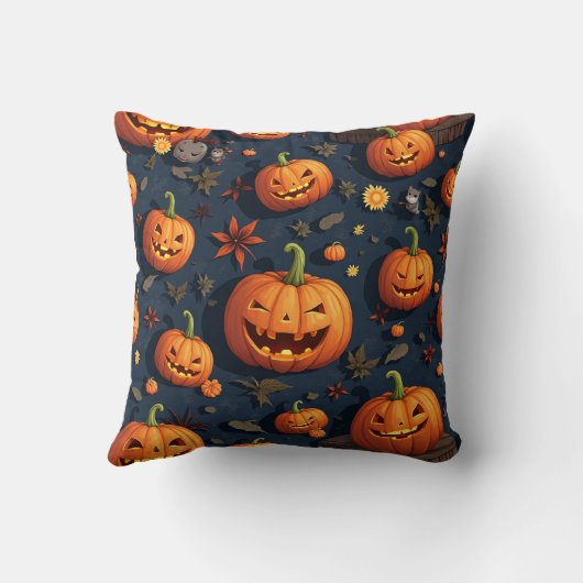 Coussins à motifs citrouilles et automne (Verso)