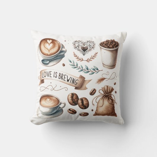 Coussins à thème de café (Recto)