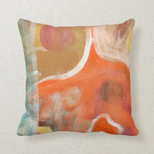 Coussins abstraits d'art moderne d'orange