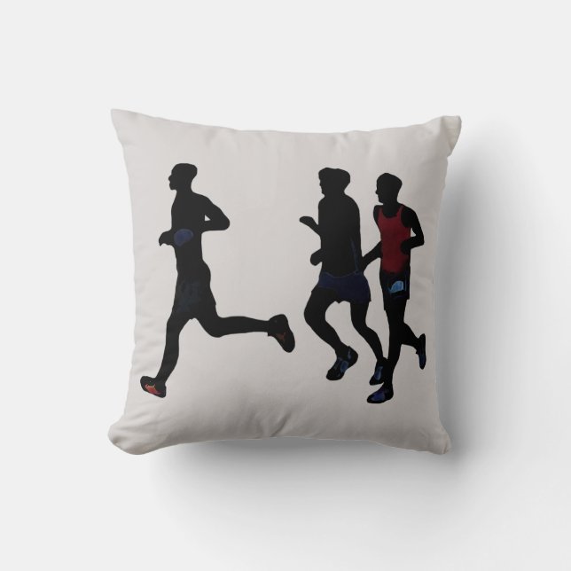 Coussins avec 3 silhouettes de coureurs (Recto)