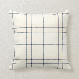 Coussins bleus et crèmes fanés de plaid de tartan