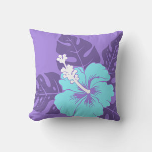 Coussins carrés de plage Banzai Beach Hawaiian Hib