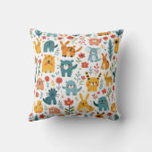 coussins coussin de couleur beige avec animaux (Verso)