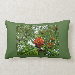 Coussins d'accent de pins rouges ou de fleurs de