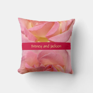 Coussins de fleurs de rose de cadeaux de mariage d