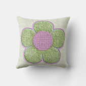 Coussins de fleurs vertes et roses texturées (Verso)