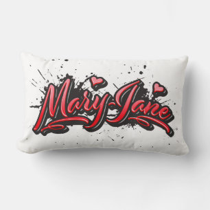 Coussins de graffiti de Mary-Jane Red Heart