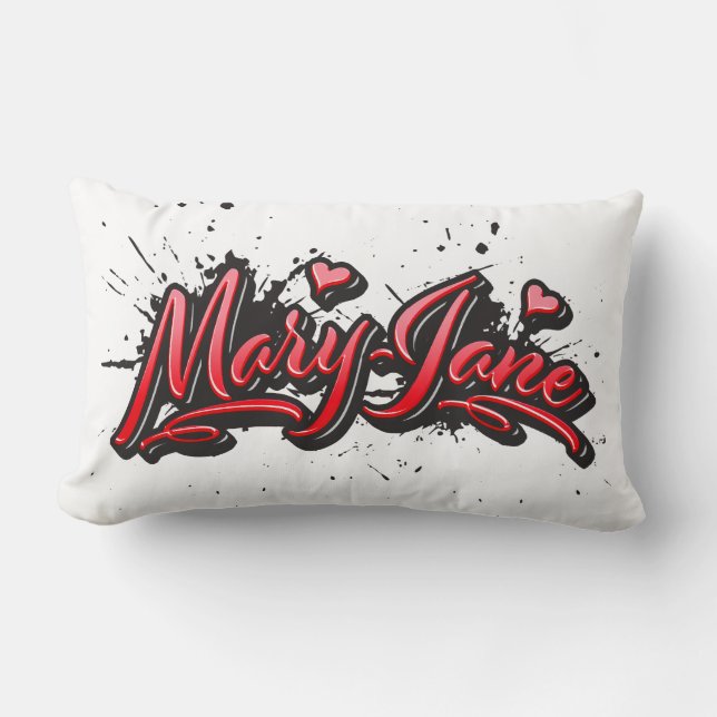 Coussins de graffiti de Mary-Jane Red Heart (Recto)