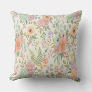 Coussins de jet pastel fleuri