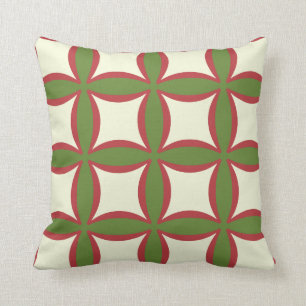 Coussins De Jets Motifs Rouge, Vert Et Tan 132