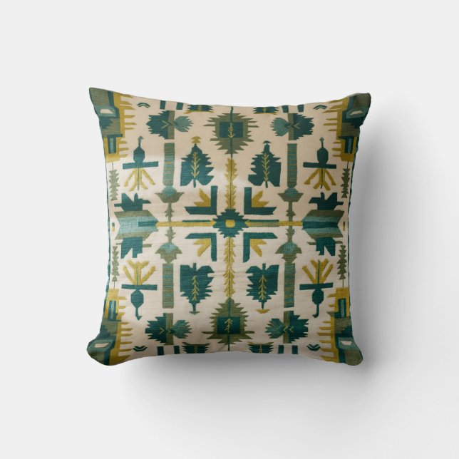 Coussins de Kilim vert - Un mélange de persan et d (Recto)