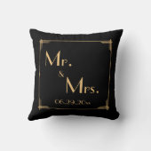 Coussins de mariage Art Déco Black Great Gatsby (Verso)
