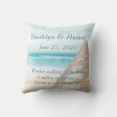 Coussins de mariage de Monogram Beach (Verso)